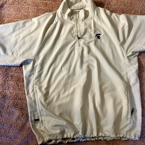 Short sleeved quarter zip adidas brand Michigan state shell